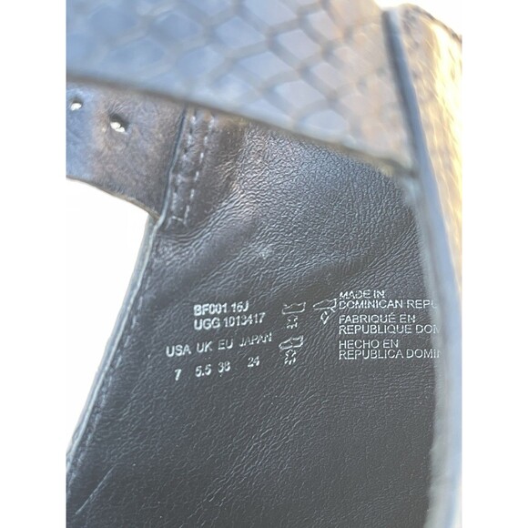 Ugg Audrey Exotic Dressy Black Leather Ankle Strap Heeled Sandals Size 7 - Picture 10 of 10